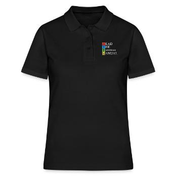 RTFM Dunkel - Frauen Polo Shirt - Schwarz - Vorne - Ailine (174cm)