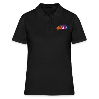 London Skyline Shirt - Frauen Polo Shirt - Schwarz - Vorne - Ailine (174cm)