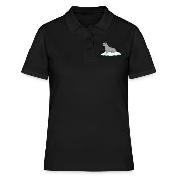 Robbe lachender Seehund See Hund Eisscholle Polar - Frauen Polo Shirt - Schwarz - Vorne - Ailine (174cm)