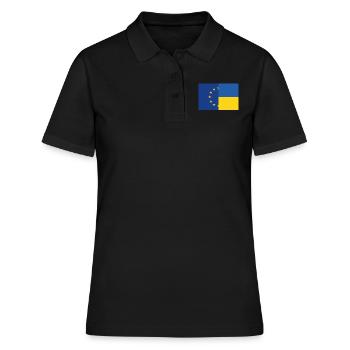 Ukraine EU - Frauen Polo Shirt - Schwarz - Vorne - Ailine (174cm)