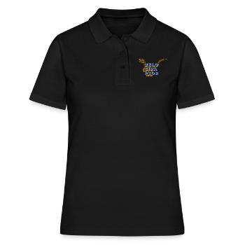 Dinosaurier Velociraptor prähistorisch Urzeit - Frauen Polo Shirt - Schwarz - Vorne - Ailine (174cm)