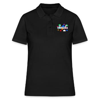Bunte Wolken - Frauen Polo Shirt - Schwarz - Vorne - Ailine (174cm)