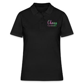 Chaos Coordinator Manager Boss Boss Mom Dad Office - Women's Polo Shirt - black - Front - Ailine (174cm)