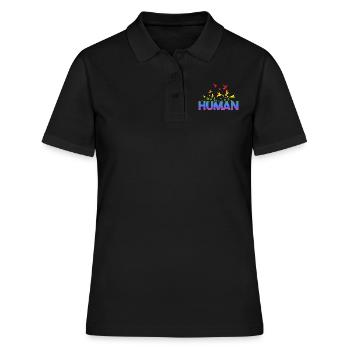 Cher Human Arc-en-ciel Gay Pride - LGBT - Polo Femme - noir - Devant - Ailine (174cm)