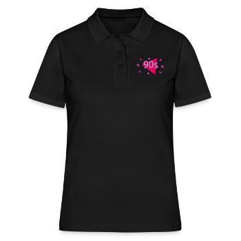90er in rosa Geschenkidee 90er 90er Jahre - Frauen Polo Shirt - Schwarz - Vorne - Ailine (174cm)