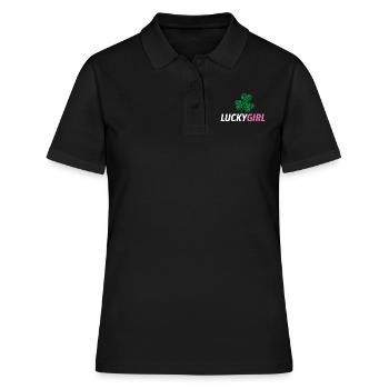 Luckygirl - Frauen Polo Shirt - Schwarz - Vorne - Ailine (174cm)