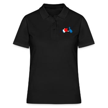 Roundel Target 60s Motor Scooter - Women's Polo Shirt - black - Front - Ailine (174cm)