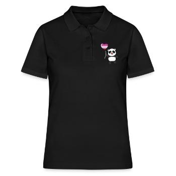 Panda Lesbian Herzballon - Polo Femme - noir - Devant - Ailine (174cm)
