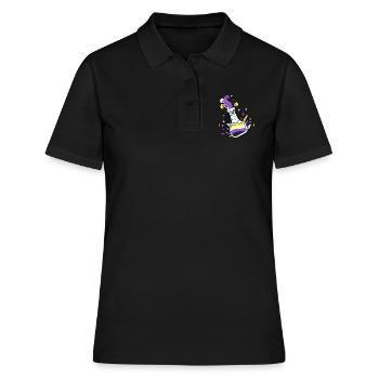 Nonbinary Pride Potion magique Nonbinary Pride - Polo Femme - noir - Devant - Ailine (174cm)
