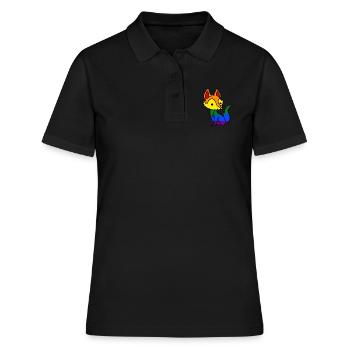 LGBT Gay Pride Fox Gay Pride - Polo Femme - noir - Devant - Ailine (174cm)