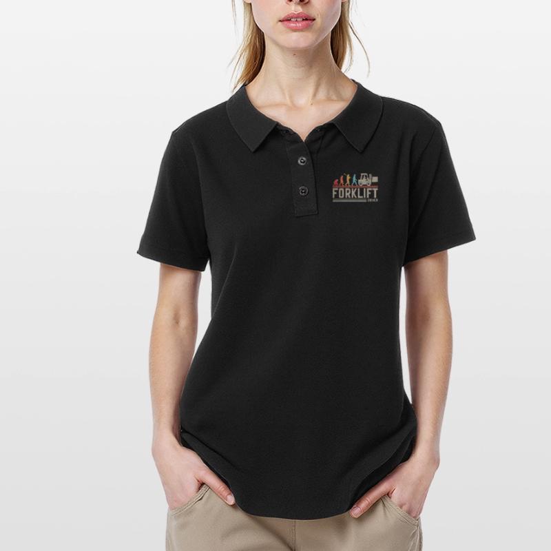 Forklift Driver Evolution Funny ForkLift Operator Women's Polo Shirt