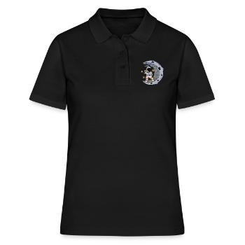 Un astronaute exploite le marché boursier BTC - Polo Femme - noir - Devant - Ailine (174cm)