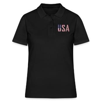 Les États-Unis aux couleurs du drapeau américain drapeau - Polo Femme - noir - Devant - Ailine (174cm)