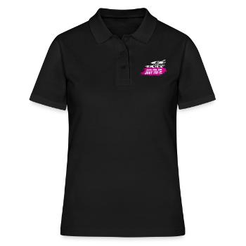 Swim. Bike. Run. Just tri it. - Triathlon Frauen - Frauen Polo Shirt - Schwarz - Vorne - Ailine (174cm)