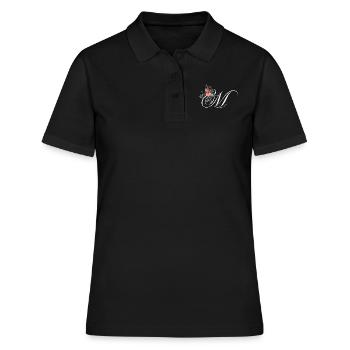 Lettre m fleuris - Polo Femme - noir - Devant - Ailine (174cm)