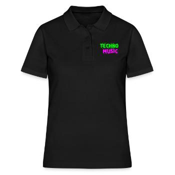 Musique techno - Polo Femme - noir - Devant - Ailine (174cm)