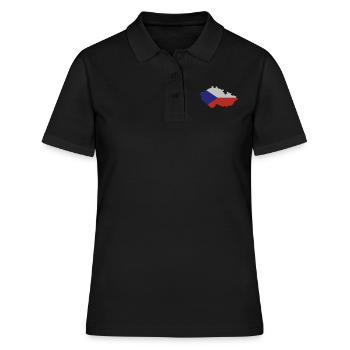 Czech Republic Shape - Frauen Polo Shirt - Schwarz - Vorne - Ailine (174cm)