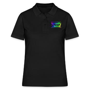 Typiquement inhabituel | | nerd Drôle | être différent - Polo Femme - noir - Devant - Ailine (174cm)