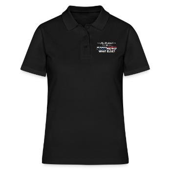 Mein Ehemann ist Panameno Panama Souvenir - Frauen Polo Shirt - Schwarz - Vorne - Ailine (174cm)