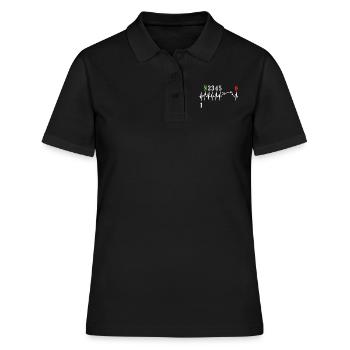 Motorcycle Gear Shift Heartbeat Biker - Women's Polo Shirt - black - Front - Ailine (174cm)