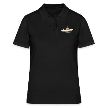 Pêcheur avec imperméable - Polo Femme - noir - Devant - Ailine (174cm)