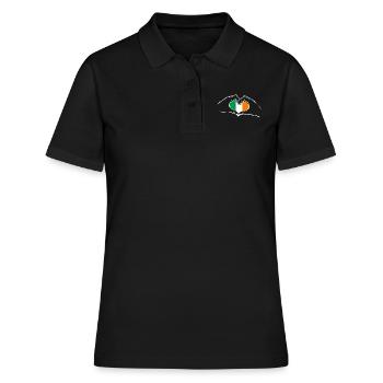 J’adore l’Irlande - coeur mains - Polo Femme - noir - Devant - Ailine (174cm)