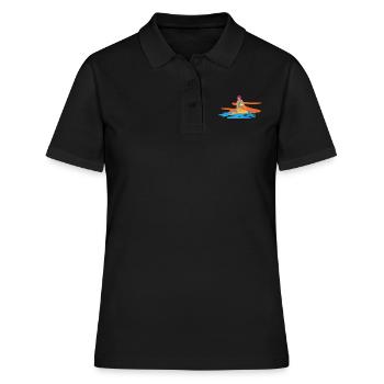 Meerjungfrau als Nixe und Tochter von Neptun - Frauen Polo Shirt - Schwarz - Vorne - Ailine (174cm)