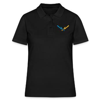 2 blitze muster elektrisch strom energie starkstro - Frauen Polo Shirt - Schwarz - Vorne - Ailine (174cm)