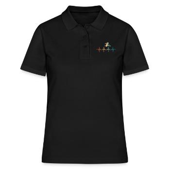 Herzschlag-Sprung - Frauen Polo Shirt - Schwarz - Vorne - Ailine (174cm)
