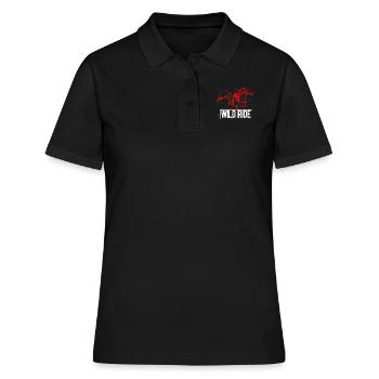 Rotes Rennpferd das galoppiert - Frauen Polo Shirt - Schwarz - Vorne - Ailine (174cm)