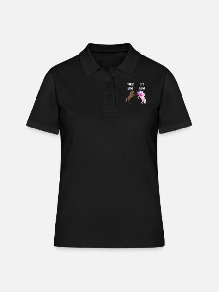 Je tante Mijn Tante Eenhoorn T-Shirt Grappig Super Schattig - Vrouwen poloshirt - zwart