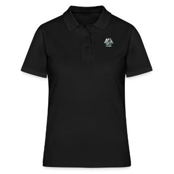 Dreieckige Aussicht auf die Berge - Frauen Polo Shirt - Schwarz - Vorne - Ailine (174cm)