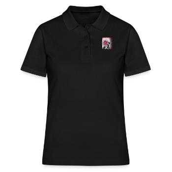 Fleur de rose rayonnante - Polo Femme - noir - Devant - Ailine (174cm)
