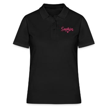 Sophia Herz Pink - Frauen Polo Shirt - Schwarz - Vorne - Ailine (174cm)
