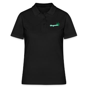 organic Hanfblatt - Frauen Polo Shirt - Schwarz - Vorne - Ailine (174cm)