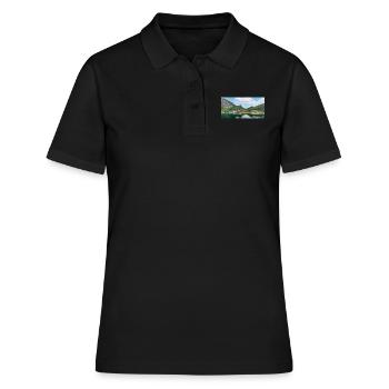 Geiranger panorama view from harbor - Frauen Polo Shirt - Schwarz - Vorne - Ailine (174cm)