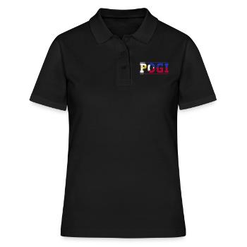 Funny Pogi Filipino Words - Frauen Polo Shirt - Schwarz - Vorne - Ailine (174cm)
