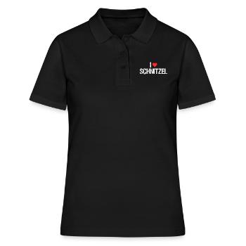 Ich liebe Schnitzel - Frauen Polo Shirt - Schwarz - Vorne - Ailine (174cm)