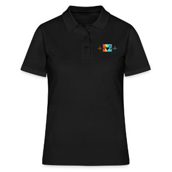 Breakdance Herzschlag retro Geschenk - Frauen Polo Shirt - Schwarz - Vorne - Ailine (174cm)