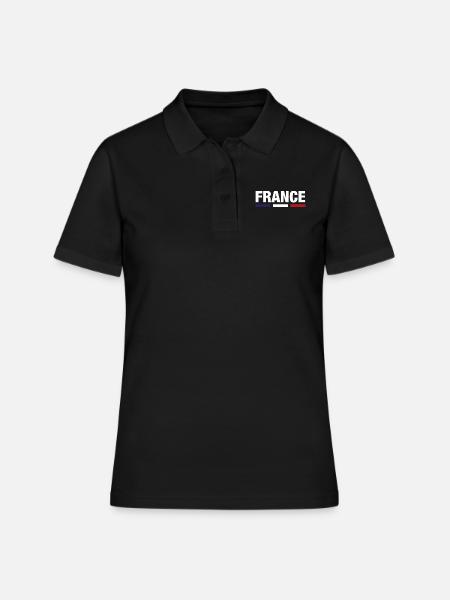 France T-Shirt Cadeau Drapeau Français - Polo Femme - noir