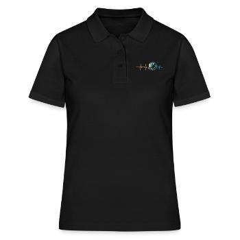 Heartbeat Journey - Women's Polo Shirt - black - Front - Ailine (174cm)
