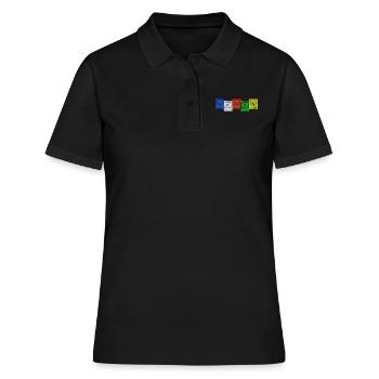 Nepal,Gebetsfahnen - Frauen Polo Shirt - Schwarz - Vorne - Ailine (174cm)