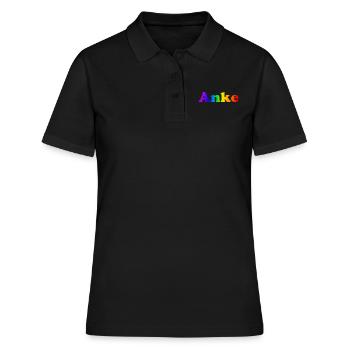 Anke - Frauen Polo Shirt - Schwarz - Vorne - Ailine (174cm)