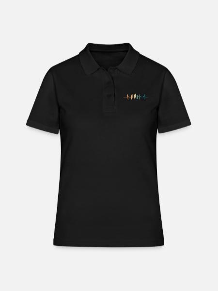 Trading-Herzschlag - Frauen Polo Shirt - Schwarz