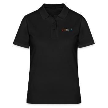 Wassermann Sternzeichen Herzschlag - Frauen Polo Shirt - Schwarz - Vorne - Ailine (174cm)