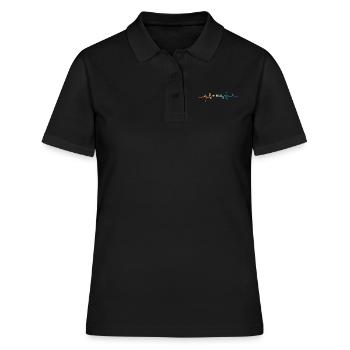 Heartbeat Retro Mathe Formel - Frauen Polo Shirt - Schwarz - Vorne - Ailine (174cm)