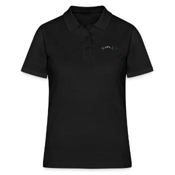 Retro Heartbeat Stacheldraht - Frauen Polo Shirt - Schwarz - Vorne - Ailine (174cm)