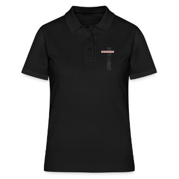 Alert! Antifascista! - Wortkunst rot/grau - Frauen Polo Shirt - Schwarz - Vorne - Ailine (174cm)