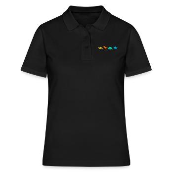 Dinosaurier - Frauen Polo Shirt - Schwarz - Vorne - Ailine (174cm)