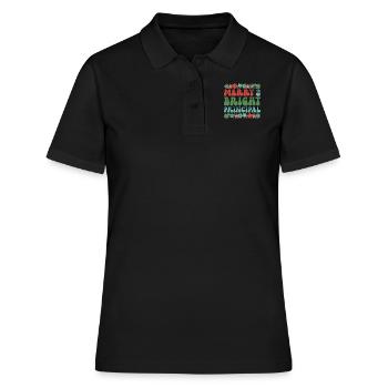 Directeur d’école Noël Équipe principale de Noël - Polo Femme - noir - Devant - Ailine (174cm)